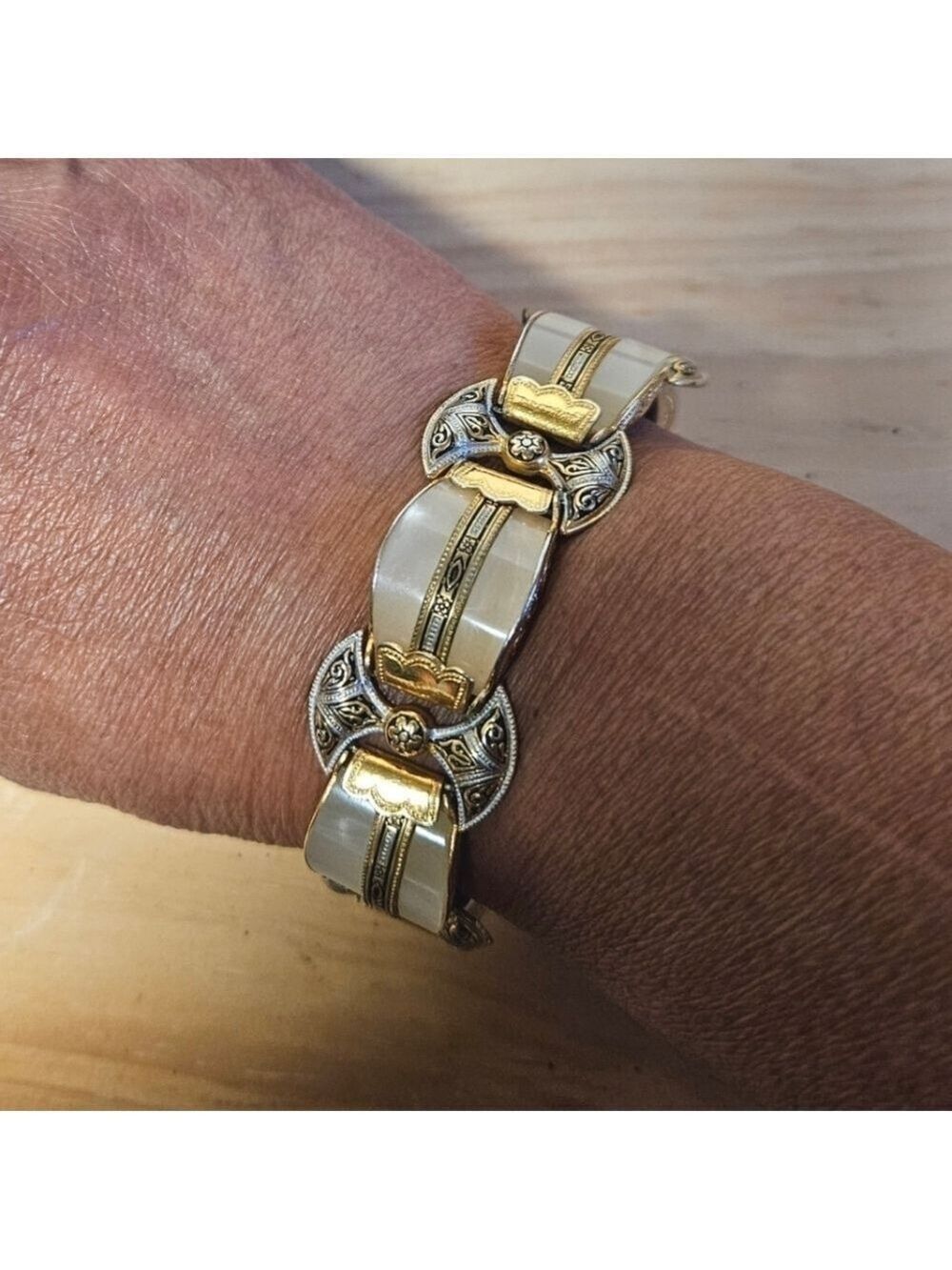 Vintage 50/60s Damascene Panel Bracelet